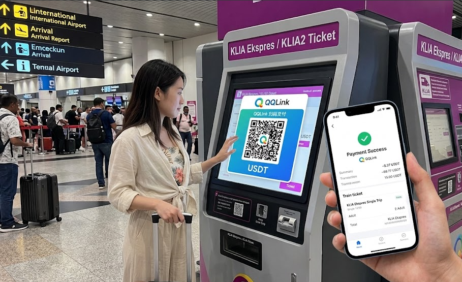 23 QQLink USDT掃碼支付教學|馬來西亞機場快鐵、網約車免換現金攻略