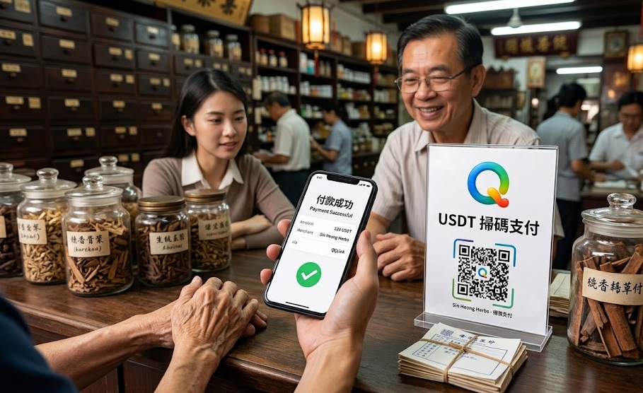 18 中藥行抓藥也能掃USDT?QQLink打通馬來西亞線下支付