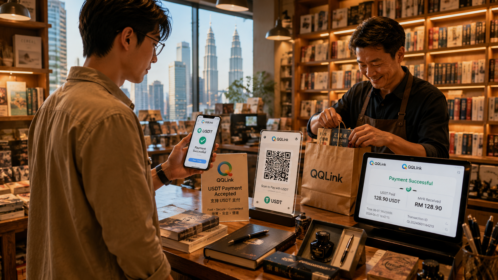 USDT線下掃碼支付來了！QQLink讓馬來西亞華人消費不再換匯