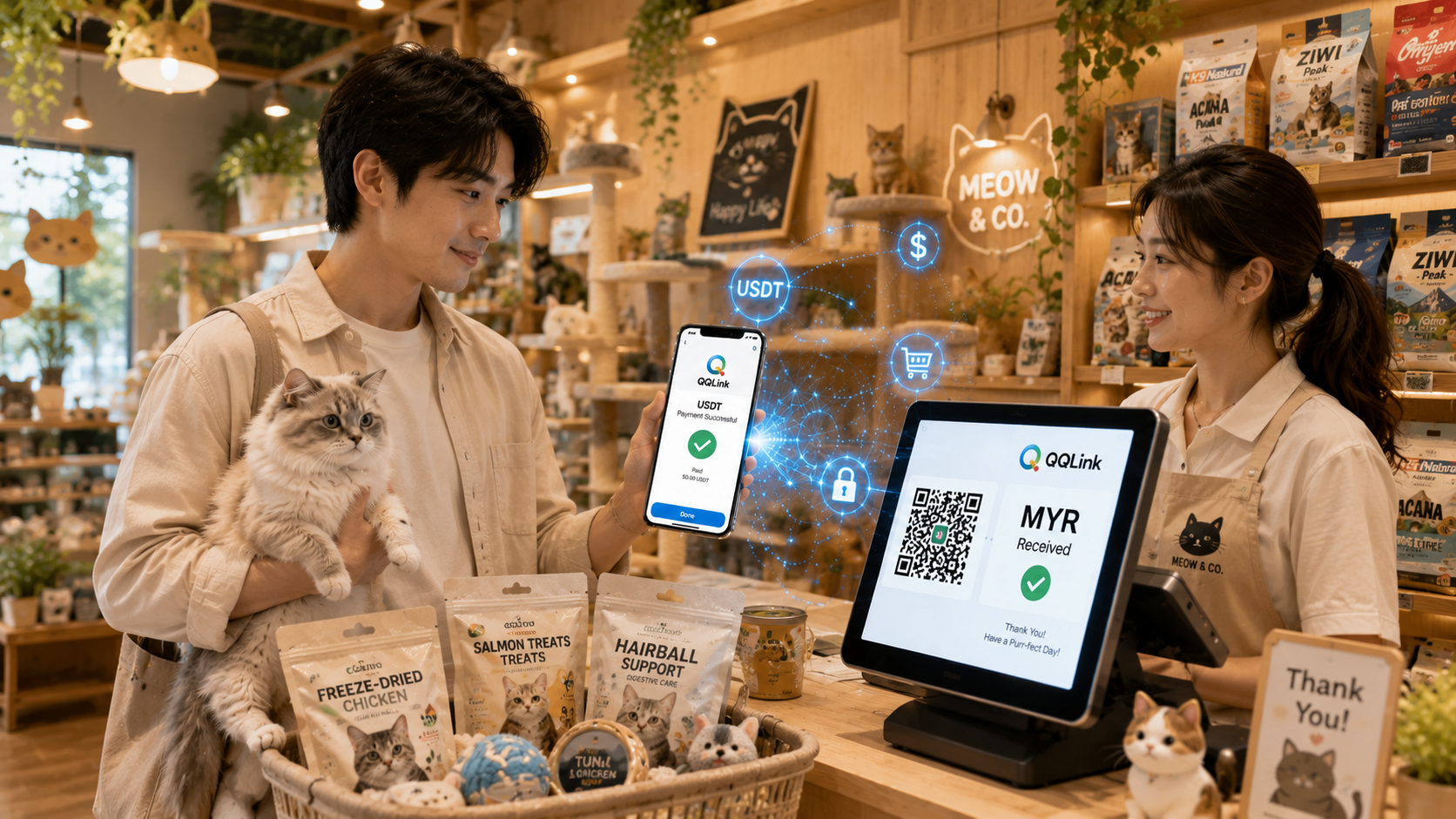 98 QQLink重磅上線USDT線下掃碼支付,重塑大馬華人日常消費新範式