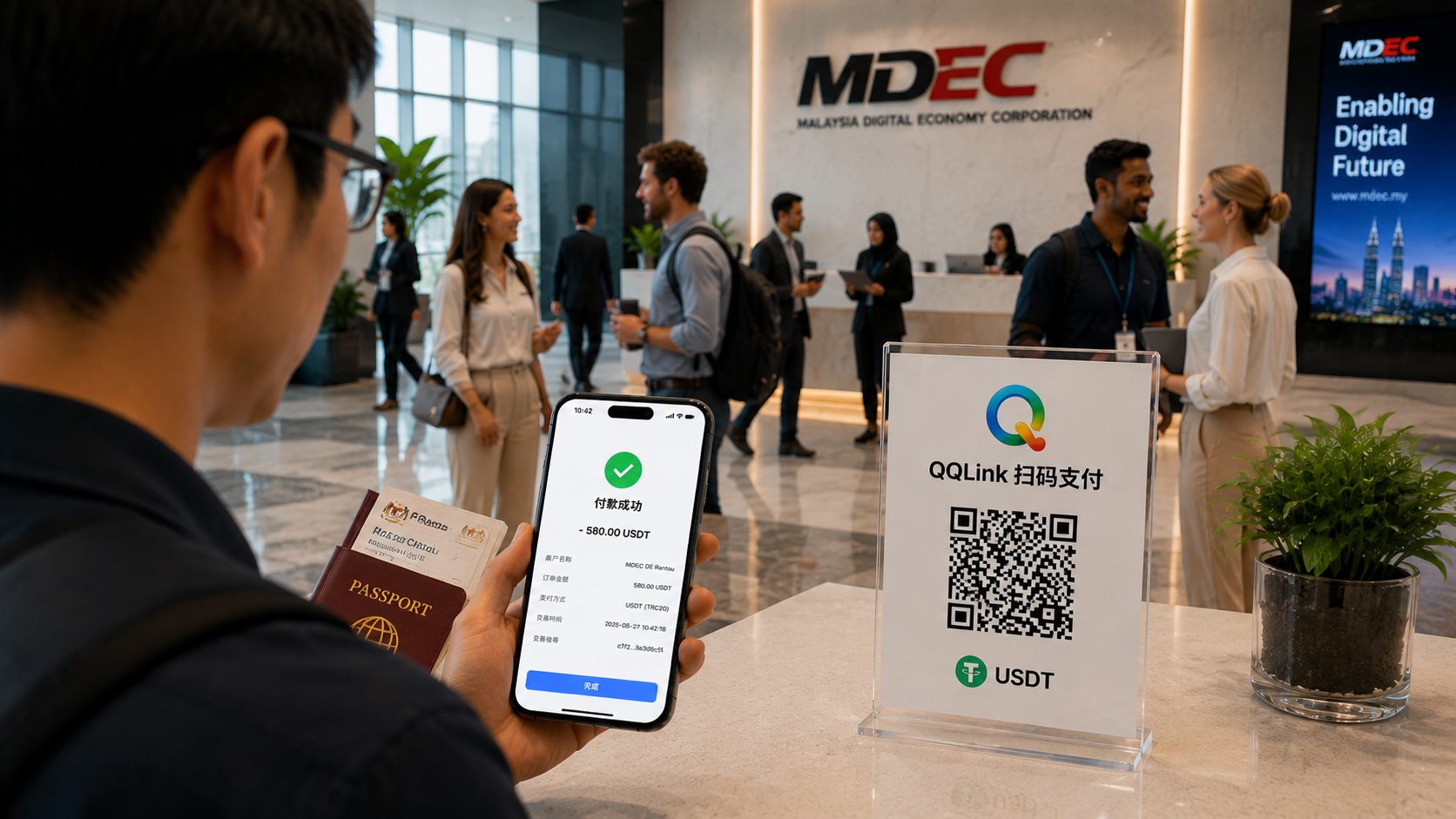 39 DE Rantau帶火USDT支付?QQLink打通跨境繳費最後一公里