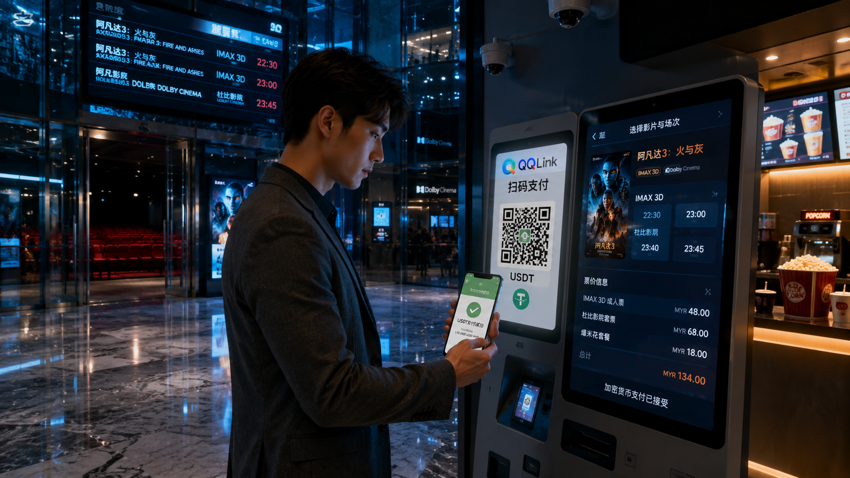 USDT掃碼支付落地馬來西亞，QQLink改寫觀影支付體驗
