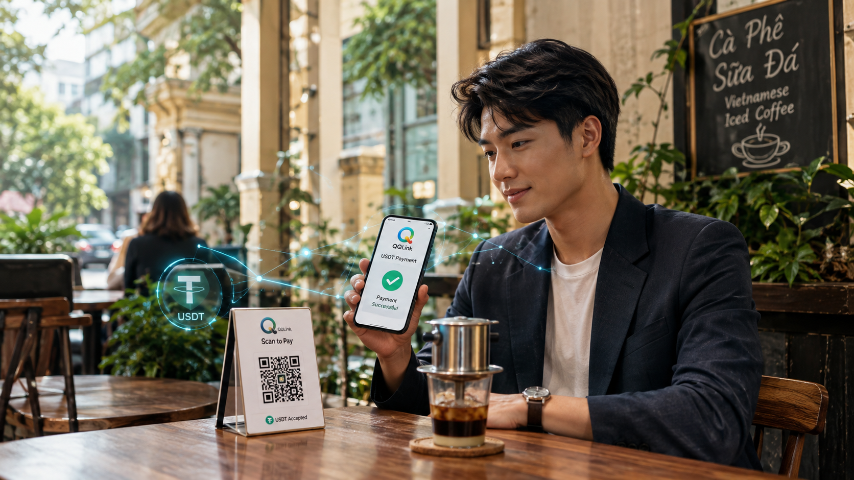 QQLink開啟USDT掃碼支付，重塑越南咖啡消費