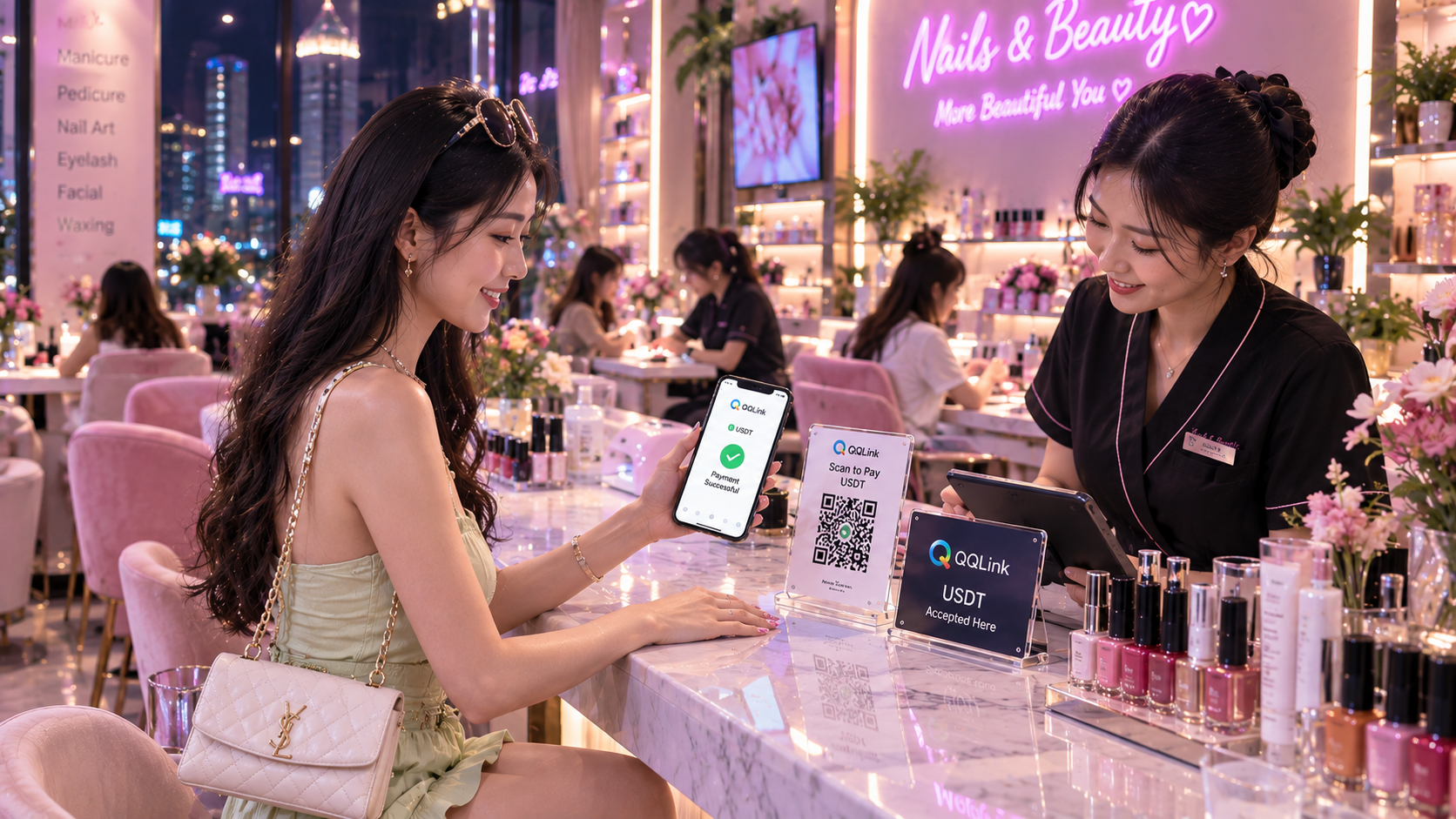 越南做美甲還在換越南盾？QQLink USDT掃碼支付