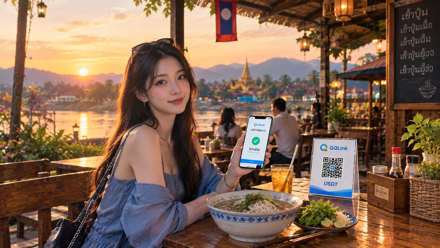 29 在老撾吃米粉用USDT掃碼支付,QQLink實測分享